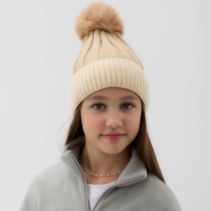 Шапка детская MINAKU, цв.бежевый, р-р 48-50