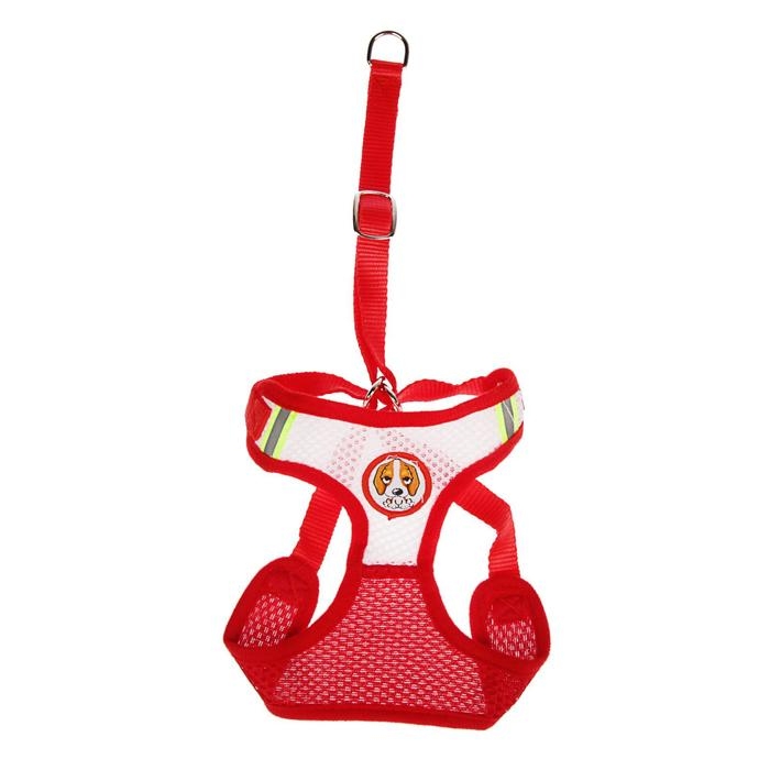 Шлейка регулируемая дышащая, светоотражающая, размер XL (ОШ 48-68; ОГ 58-72 см), красная Шлейка регулируемая дышащая, светоотражающая, размер XL (ОШ 48-68; ОГ 58-72 см), красная