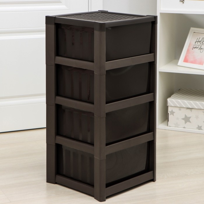 Комод 4-х секционный &laquo;Стиль ротанг&raquo;, цвет коричневый