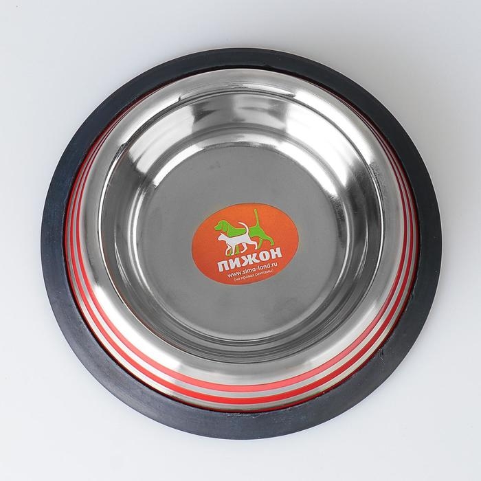 Миска с нескользящим основанием с цветными полосками, 230 мл, красная Миска с нескользящим основанием с цветными полосками, 230 мл, красная