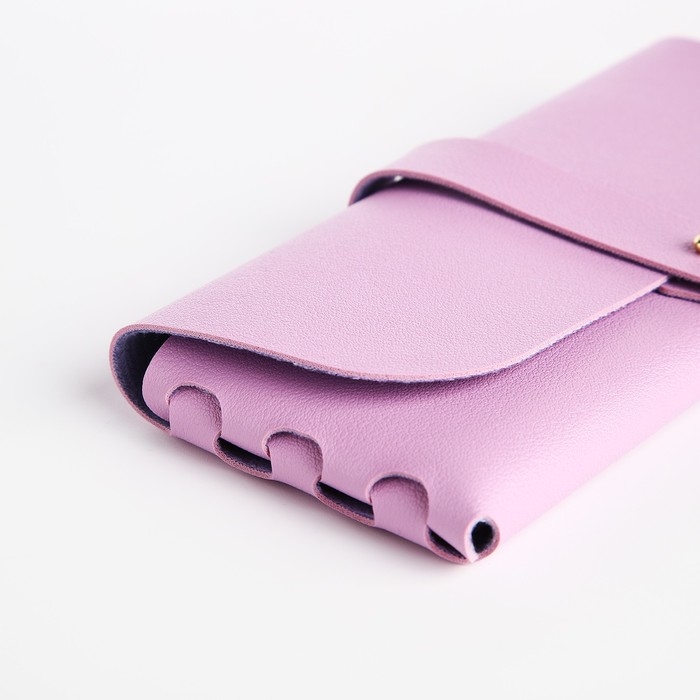 Футляр для очков на зацепке, длина 16,5 см, цвет сиреневый