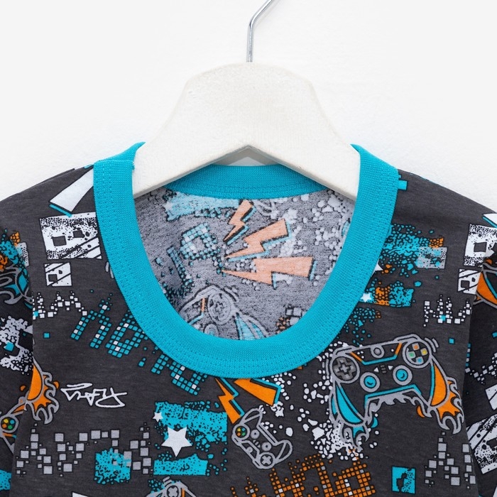 Пижама для мальчика, цвет т.синий/play, рост 110 см