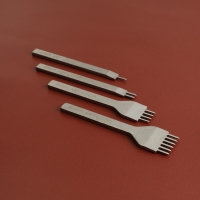 Набор строчных ромбовидных пробойников для кожи, шаг = 4 мм, 4 шт, цвет никель Набор строчных ромбовидных пробойников для кожи, шаг = 4 мм, 4 шт, цвет никель