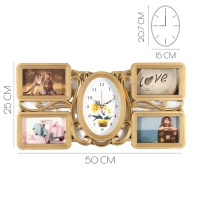 Часы настенные интерьерные, фоторамка - коллаж "Любовь", 50 х 25 см, циферблат 20.7 х 15 см Часы настенные интерьерные, фоторамка - коллаж "Любовь", 50 х 25 см, циферблат 20.7 х 15 см