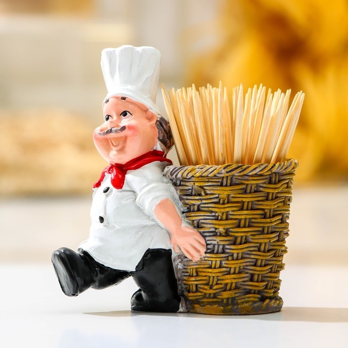 Подставка под зубочистки &laquo;Поварёнок&raquo;, в комплекте с зубочистками, МИКС