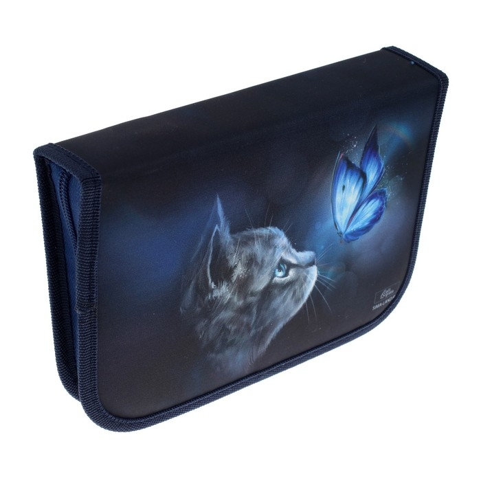 Пенал 3 секции, вкладка внутри, 140 х 210 х 40 мм, тканевый, Calligrata TOP Block Пенал 3 секции, вкладка внутри, 140 х 210 х 40 мм, тканевый, Calligrata TOP Block "Милый котик"