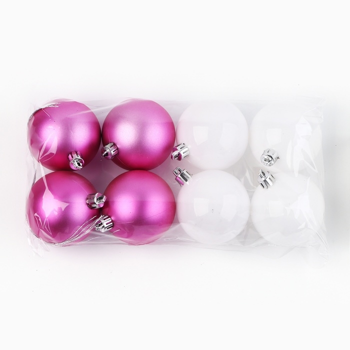 Шары ёлочные новогодние, на Новый год, d=6 см, 8 шт., цвет красный Шары ёлочные новогодние, на Новый год, d=6 см, 8 шт., цвет красный