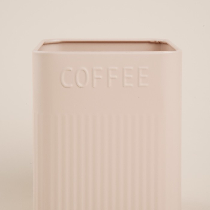 Банка для кофе «Сан-Лоренцо», 10×13 см, цвет розовый, с бамбуковой крышкой Банка для кофе «Сан-Лоренцо», 10×13 см, цвет розовый, с бамбуковой крышкой