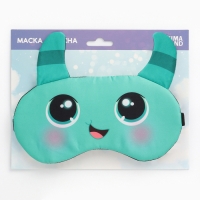 Маска для сна с ушками &laquo;Монстрик&raquo;, 19.3 х 15 см, цвет бирюзовый