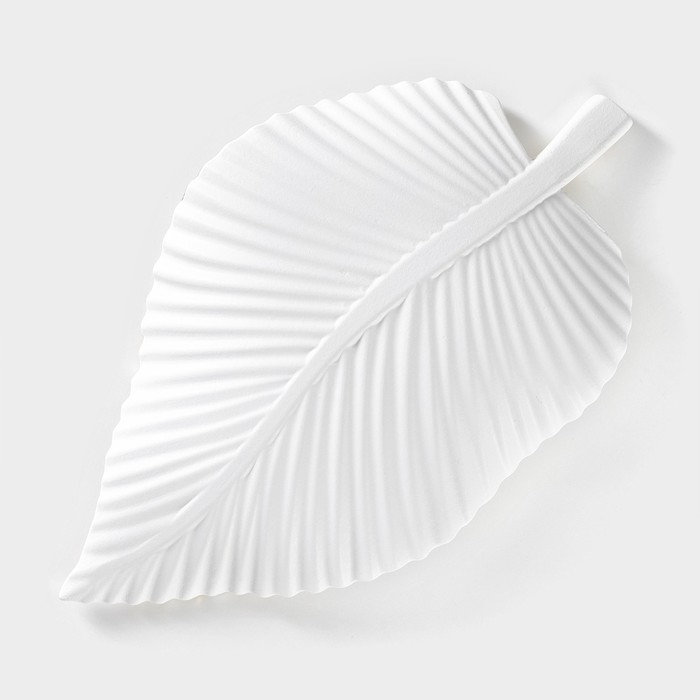 Блюдо для фруктов Доляна &laquo;Лист&raquo;, 35,5&times;20&times;5 см, цвет золотой с белым