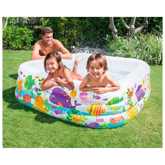 Бассейн надувной «Аквариум», 159 х 159 х 50 см, от 3 лет, 57471NP INTEX Бассейн надувной «Аквариум», 159 х 159 х 50 см, от 3 лет, 57471NP INTEX