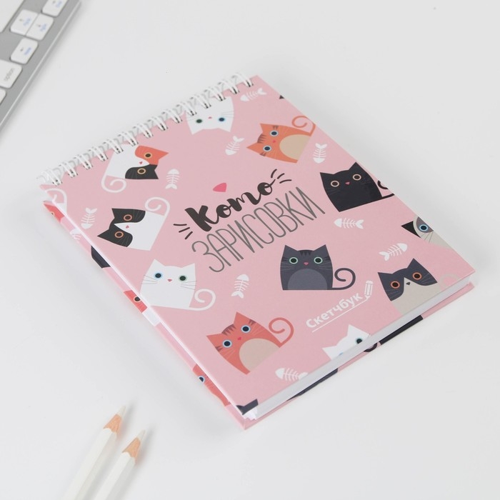 Скетчбук &laquo;Котозарисовки&raquo; А6, 80 л, 100 г/м