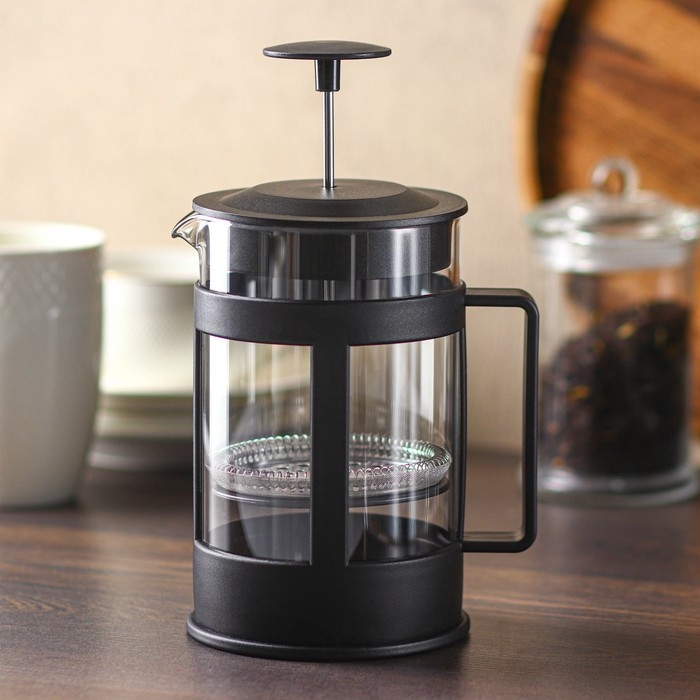 Чайник заварочный френч - пресс Доляна «Классика», 800 мл, стекло, цвет чёрный Чайник заварочный френч - пресс Доляна «Классика», 800 мл, стекло, цвет чёрный