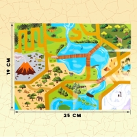 Набор животных «Мир динозавров», 6 фигурок, карта Набор животных «Мир динозавров», 6 фигурок, карта