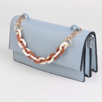 Цепочка для сумки, пластиковая, с карабинами, 24 &times; 18 мм, 30 см, цвет коричневый/белый/золотой