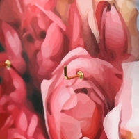 Ключница открытая "Цветы 2"  5 крючков,  23х32 см