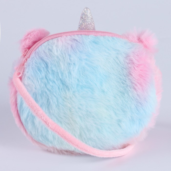 Плюшевая сумочка Плюшевая сумочка "Единорог" на шнурке, цвет розовый