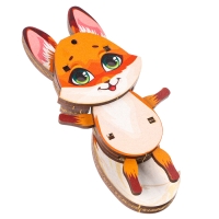 Ёлочная игрушка - подвеска деревянная сборная &laquo;Новый год! Лиса&raquo;