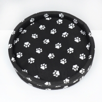 Лежанка Lowcost круглая, поплин, 40 х 40 х 12 см, черная с лапками Лежанка Lowcost круглая, поплин, 40 х 40 х 12 см, черная с лапками