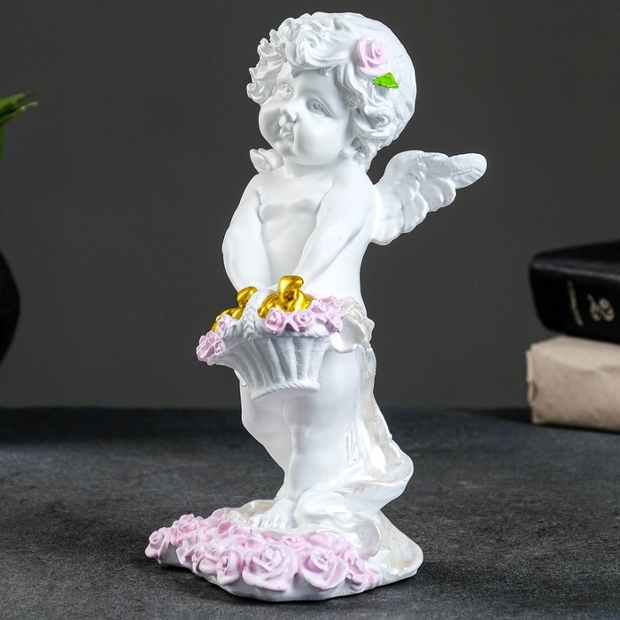 Фигура Фигура "Ангел хранящий любовь" белый 10х10х20,5см