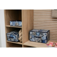 Короб стеллажный для хранения с крышкой Доляна &laquo;Мозаика&raquo;, 40&times;30&times;25 см, цвет синий