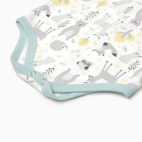 Боди детский, цвет молочный/звери, рост 80 см