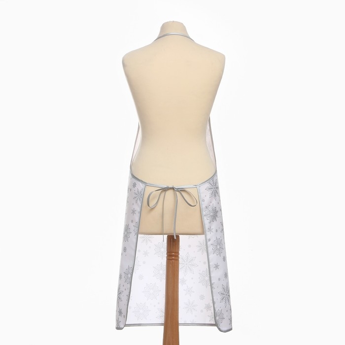 Фартук Доляна Снежинки серебро 70*80 см, 100% п/э