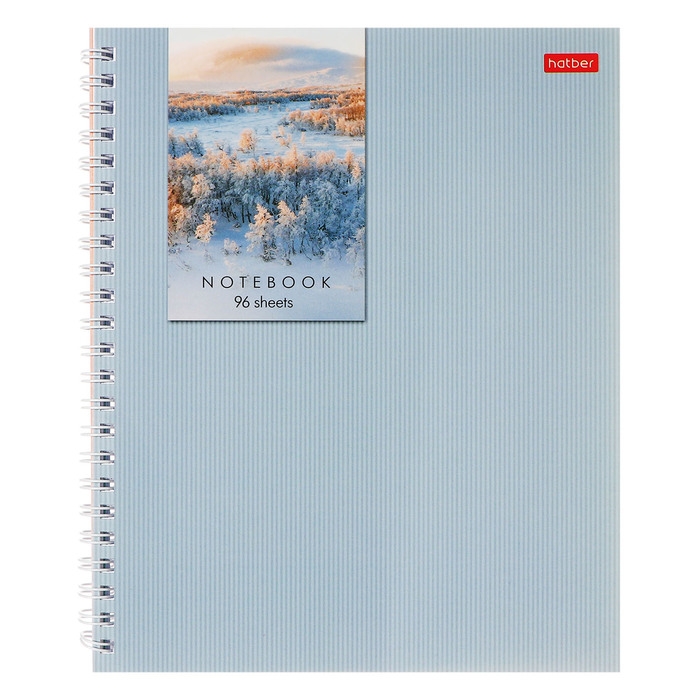 Тетрадь 96 листов в клетку на гребне Тетрадь 96 листов в клетку на гребне "Прикосновение к природе", обложка мелованный картон, матовая ламинация, блок 65 г/м2, МИКС