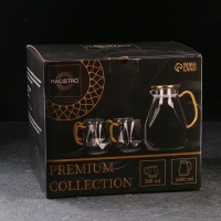 Набор для напитков из стекла Magistro &laquo;Дарк. Льдинка&raquo;, 5 предметов: кувшин 1,6 л, 4 кружки 300 мл, цвет серый