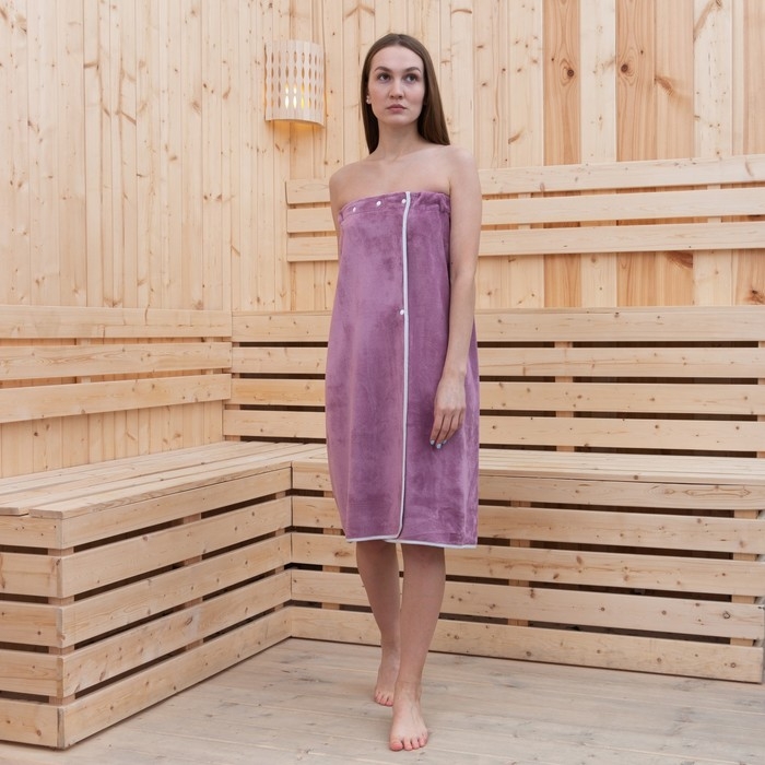 Полотенце-парео Этель для бани, цв. сиреневый, 70*140 см, 100% п/э, 280 г/м2 Полотенце-парео Этель для бани, цв. сиреневый, 70*140 см, 100% п/э, 280 г/м2