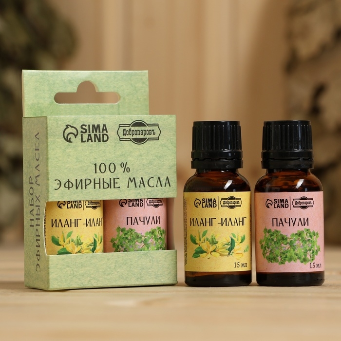 Набор эфирных масел 2 шт Набор эфирных масел 2 шт "Пачули, Иланг-иланг" по 15 мл