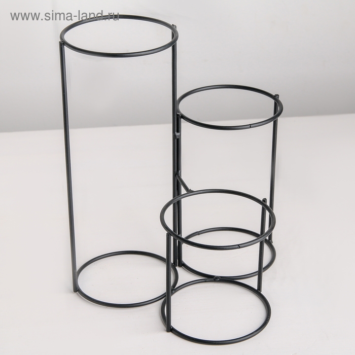 Подставка для цветов Доляна &laquo;Каскад&raquo;, d=8,3см., 18&times;17&times;22 см, цвет чёрный