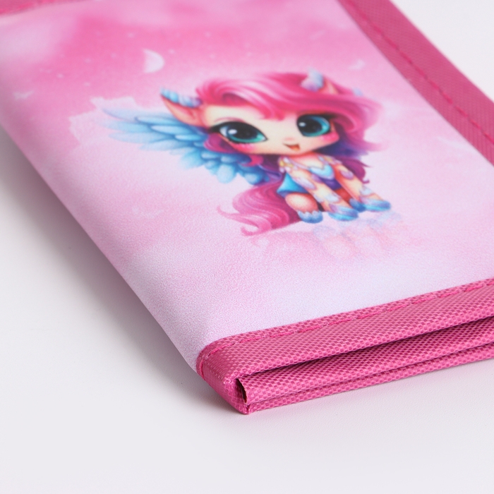 Кошелёк детский на липучке &laquo;Выбражулька&raquo;, цвет розовый