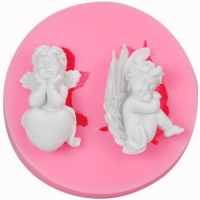 Молд силикон "Два ангелочка" 2 предмета 8х8х2 см Молд силикон "Два ангелочка" 2 предмета 8х8х2 см