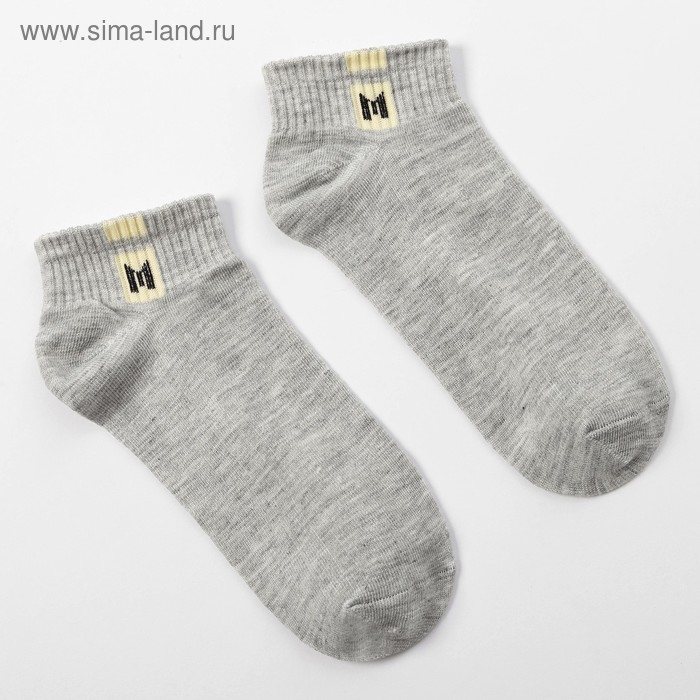 Набор детских носков 2 пары "Однотонные", 22-24 см, голуб/серый