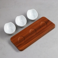 Менажница «Алале», 3 шт:150 мл, деревянное основание, фарфор, Иран Менажница «Алале», 3 шт:150 мл, деревянное основание, фарфор, Иран