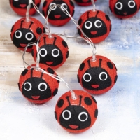 Гирлянда «Нить» 2 м с насадками «Божья коровка», IP20, прозрачная нить, 10 LED, свечение тёплое белое, AAх2 Гирлянда «Нить» 2 м с насадками «Божья коровка», IP20, прозрачная нить, 10 LED, свечение тёплое белое, AAх2