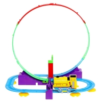 Автотрек детский «Мой город», работает от батареек, 32 детали, цвет поезда жёлтый Автотрек детский «Мой город», работает от батареек, 32 детали, цвет поезда жёлтый