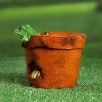 Фигурное кашпо "Горшок с лягушкой" 14х13х13см