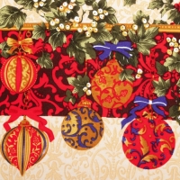 Скатерть новогодняя Доляна "Ёлочные игрушки" 145*180 см, 100% п/э