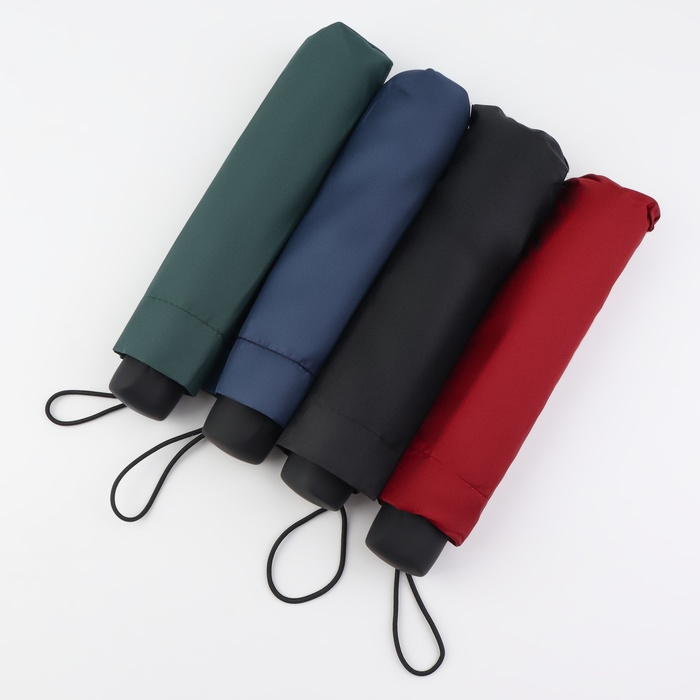 Зонт механический &laquo;Однотонный&raquo;, ветроустойчивый, 4 сложения, 8 спиц, R = 48 см, цвет МИКС