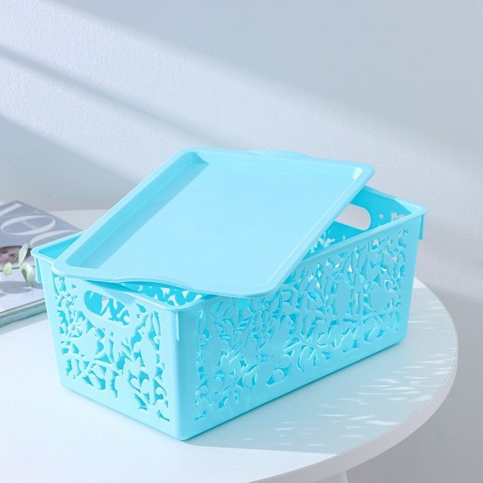 Контейнер пластиковый для хранения с крышкой Доляна &laquo;Птицы&raquo;, 29&times;17,5&times;12 см, цвет МИКС