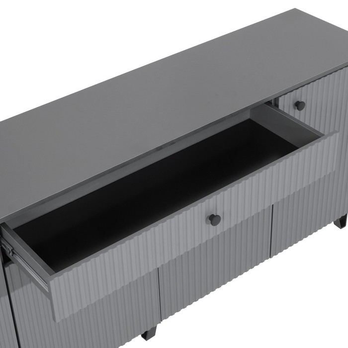 Комод Оливия, 2000х426х830, Графит/Графит Софт МДФ Комод Оливия, 2000х426х830, Графит/Графит Софт МДФ