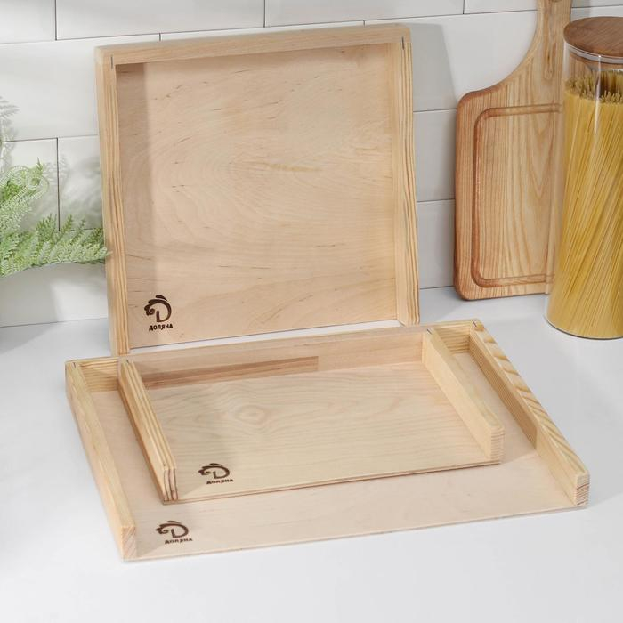 Доски для пельменей Доляна &laquo;Хозяюшка&raquo;, 3 шт: 40&times;30 см, 30&times;30 см, 30&times;21 см, берёза