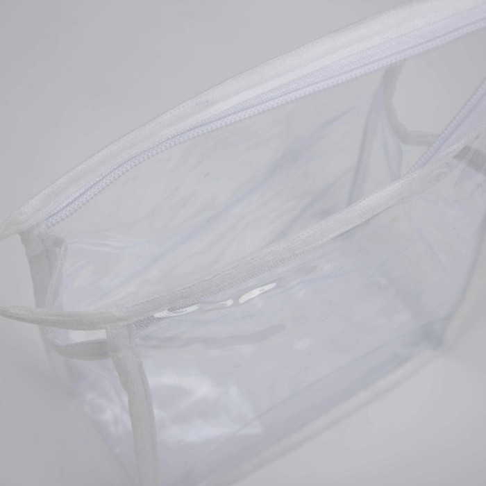 Косметичка на молнии, цвет белый/прозрачный Косметичка на молнии, цвет белый/прозрачный