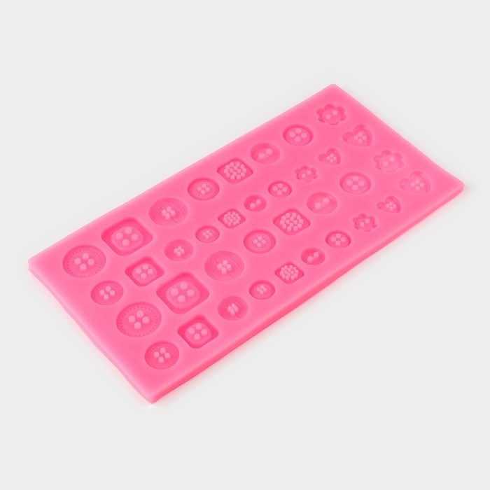 Молд &laquo;Пуговицы&raquo;, силикон, 21,3&times;10,6 см, цвет МИКС