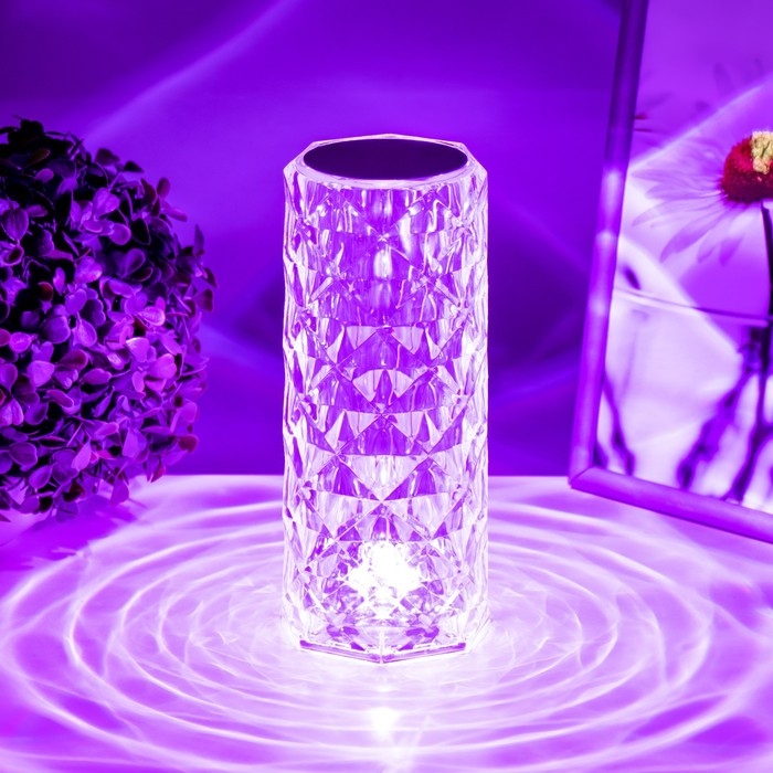 Настольная лампа с ПДУ "Призма" LED RGB АКБ 9,5х9х21,5 см RISALUX