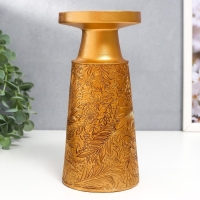 Подсвечник полистоун на 1 свечу "Растительные узоры" золото 19,5х9,5х9,5 см Подсвечник полистоун на 1 свечу "Растительные узоры" золото 19,5х9,5х9,5 см