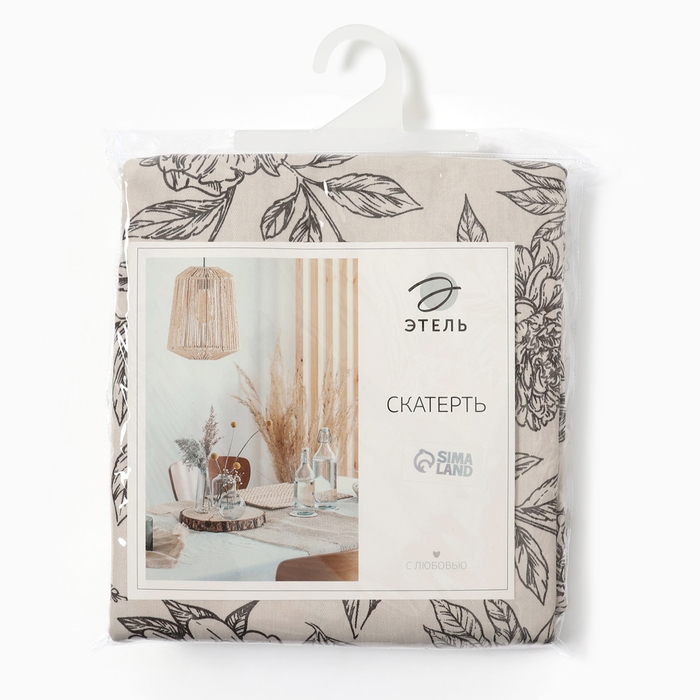 Скатерть Этель "Black flowers" 149х110см, 100% хл, саржа 190 г/м2