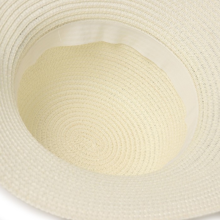 Шляпа женская с бантиком MINAKU цвет белый, р-р 56-58